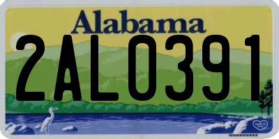 AL license plate 2AL0391