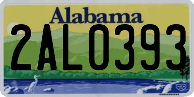 AL license plate 2AL0393