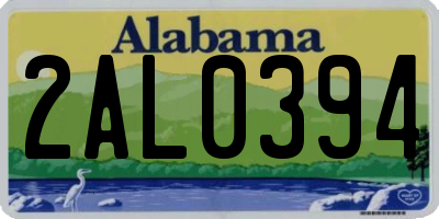AL license plate 2AL0394