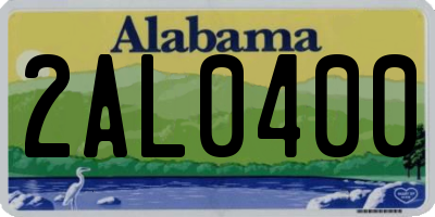 AL license plate 2AL0400
