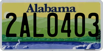 AL license plate 2AL0403