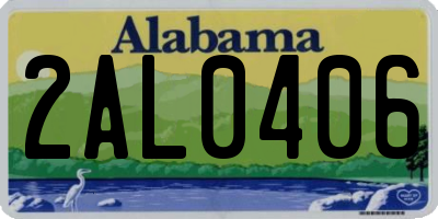 AL license plate 2AL0406