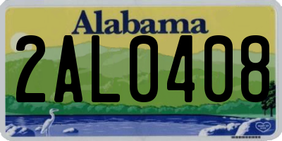 AL license plate 2AL0408