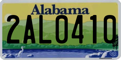 AL license plate 2AL0410