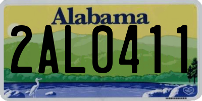 AL license plate 2AL0411
