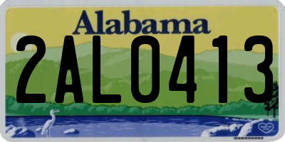 AL license plate 2AL0413