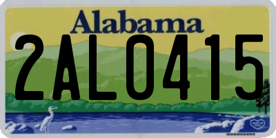 AL license plate 2AL0415