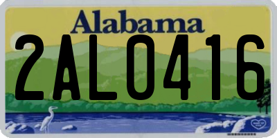 AL license plate 2AL0416