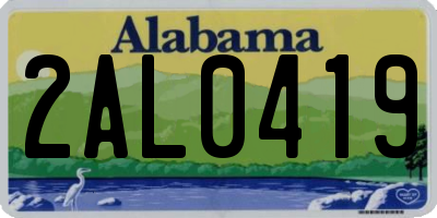 AL license plate 2AL0419