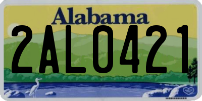 AL license plate 2AL0421