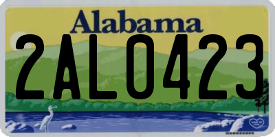AL license plate 2AL0423