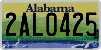 AL license plate 2AL0425