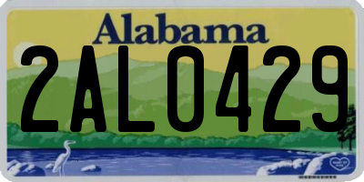 AL license plate 2AL0429