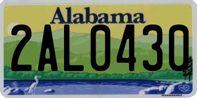 AL license plate 2AL0430