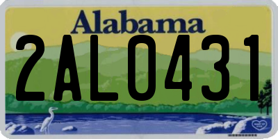 AL license plate 2AL0431