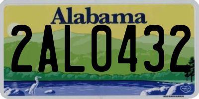 AL license plate 2AL0432
