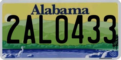 AL license plate 2AL0433