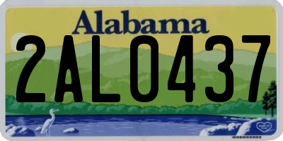 AL license plate 2AL0437