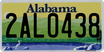 AL license plate 2AL0438