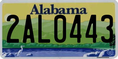 AL license plate 2AL0443