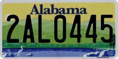 AL license plate 2AL0445