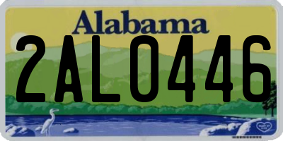 AL license plate 2AL0446