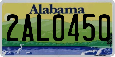 AL license plate 2AL0450