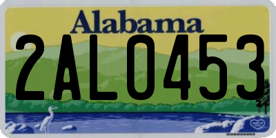 AL license plate 2AL0453