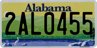 AL license plate 2AL0455