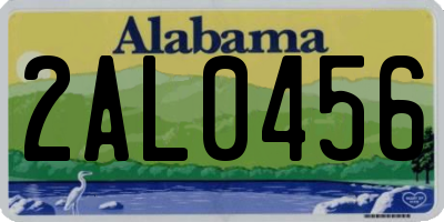 AL license plate 2AL0456