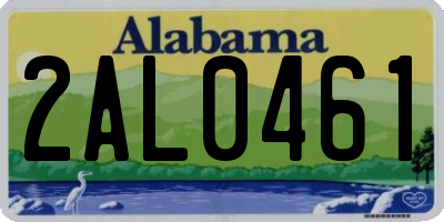 AL license plate 2AL0461