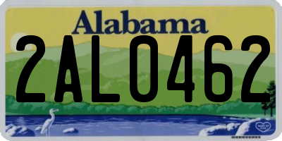 AL license plate 2AL0462