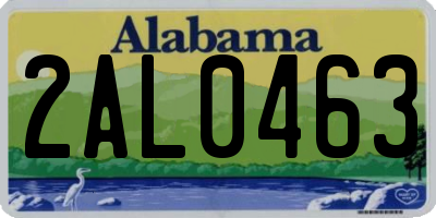 AL license plate 2AL0463