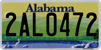 AL license plate 2AL0472