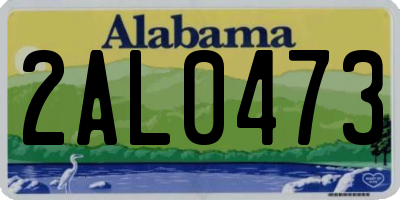 AL license plate 2AL0473