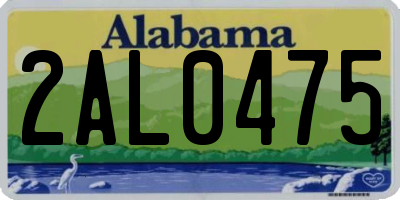 AL license plate 2AL0475