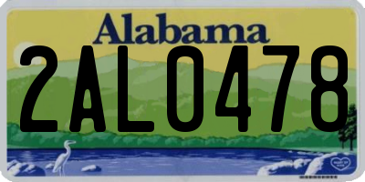 AL license plate 2AL0478