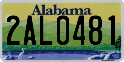 AL license plate 2AL0481
