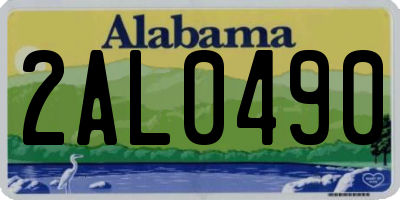 AL license plate 2AL0490