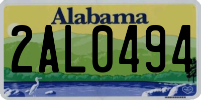 AL license plate 2AL0494