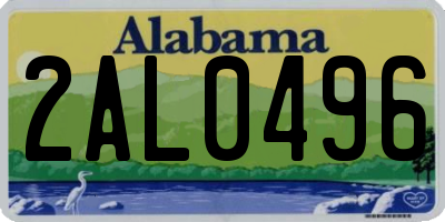 AL license plate 2AL0496