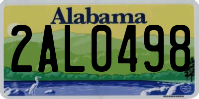 AL license plate 2AL0498