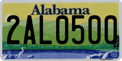 AL license plate 2AL0500