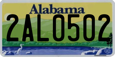 AL license plate 2AL0502