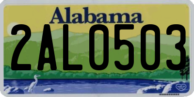AL license plate 2AL0503