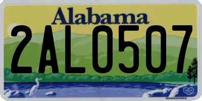 AL license plate 2AL0507