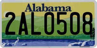 AL license plate 2AL0508