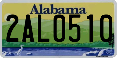 AL license plate 2AL0510