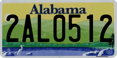 AL license plate 2AL0512
