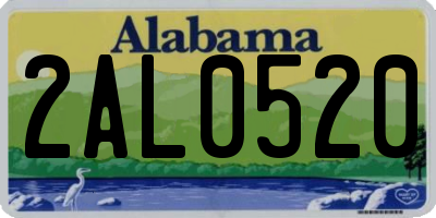 AL license plate 2AL0520